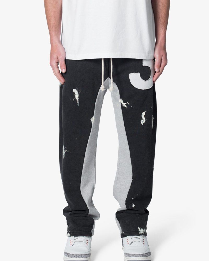 3 Patch Contrast Sweatpants - Washed Black