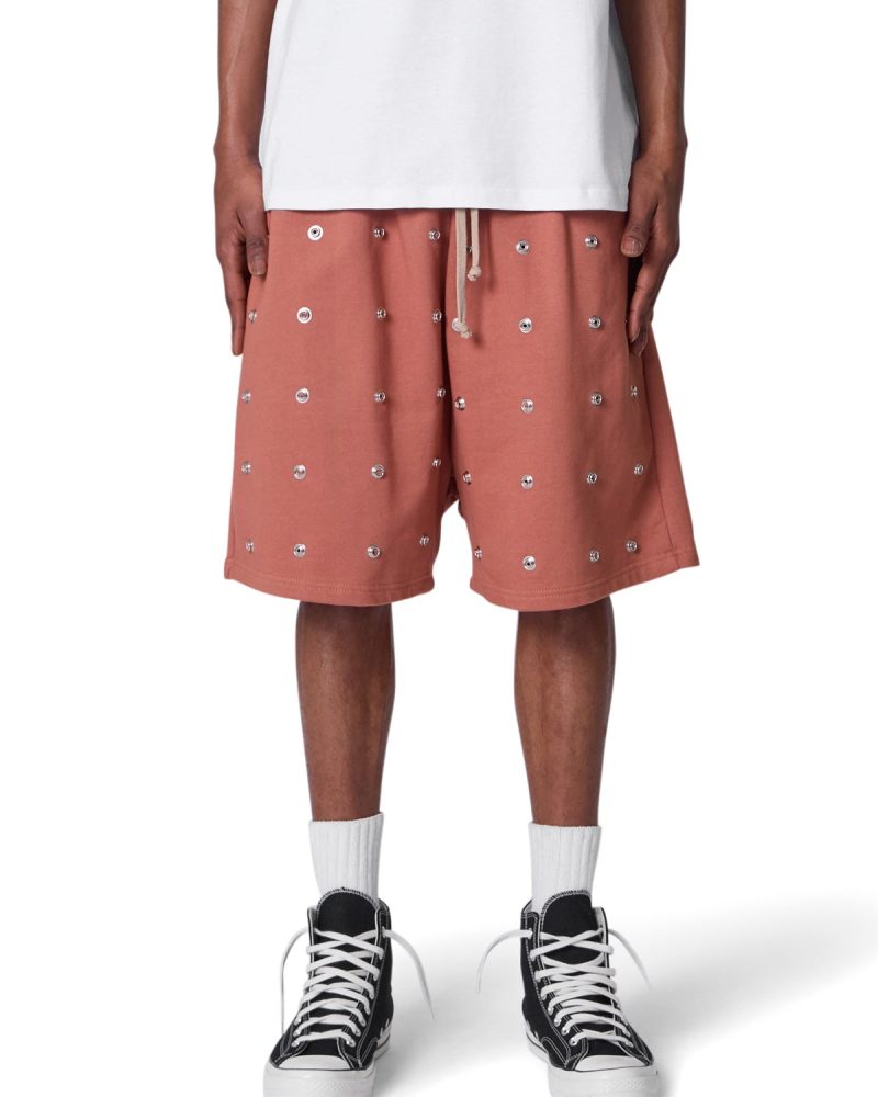 All Over Button Shorts - Rust