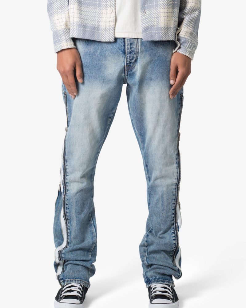 B574 Zipper Flare Denim - Blue