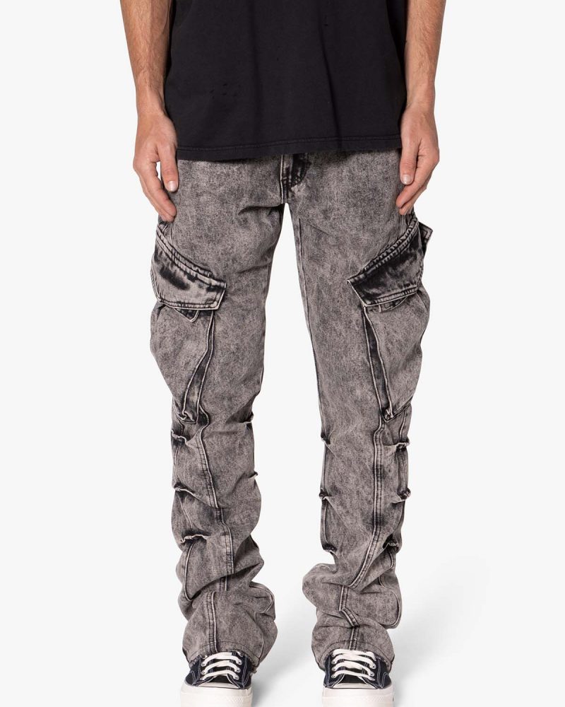 B647 Cargo Seamed Flare Denim - Grey