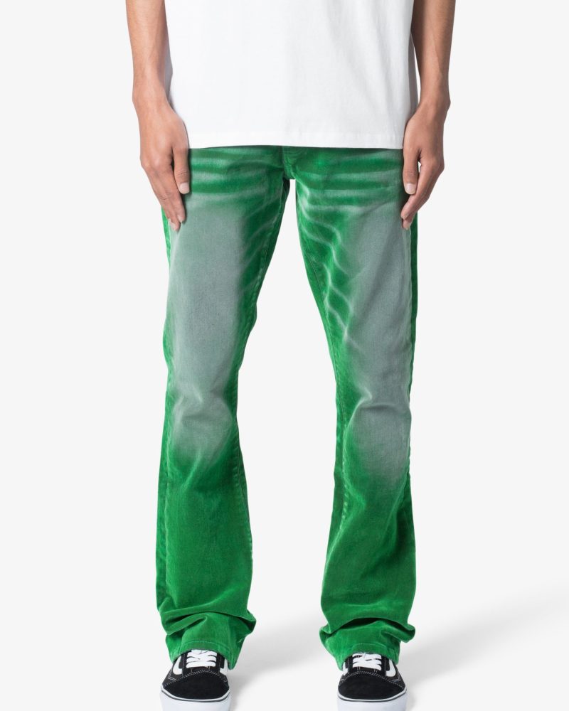 B658 Gecko Suede Flare Denim - Green