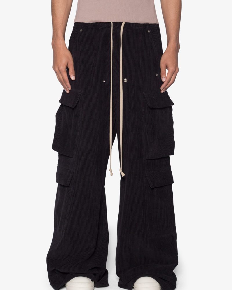 Corduroy Rave Double Cargo Pants - Black