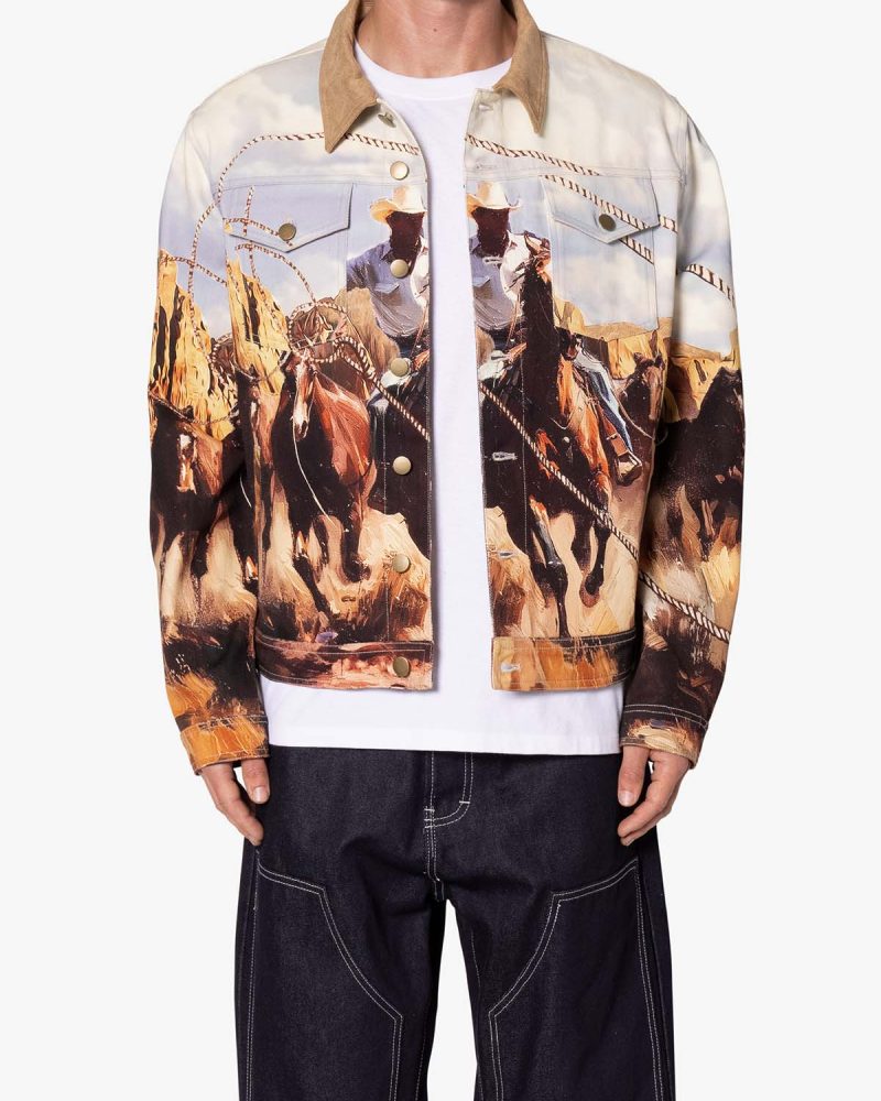 Cowboy Print Trucker Jacket - Multi