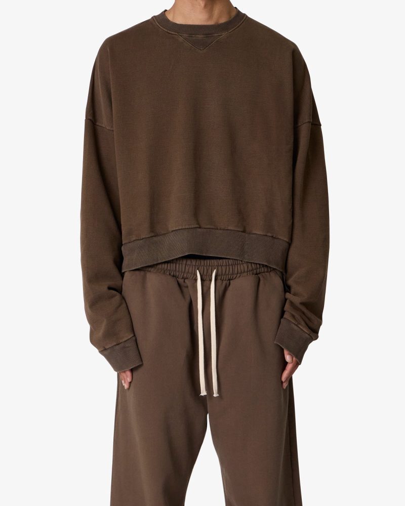 Cropped Crewneck - Olive