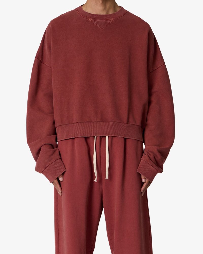 Cropped Crewneck - Rust