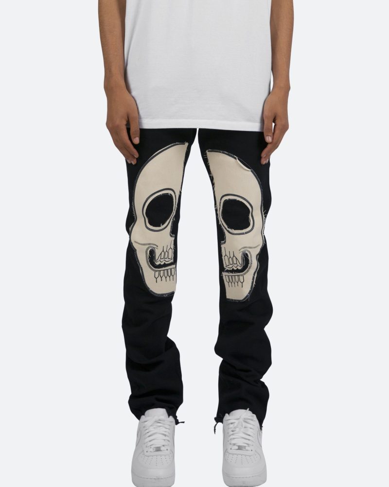 D181 Straight Denim - Black/White