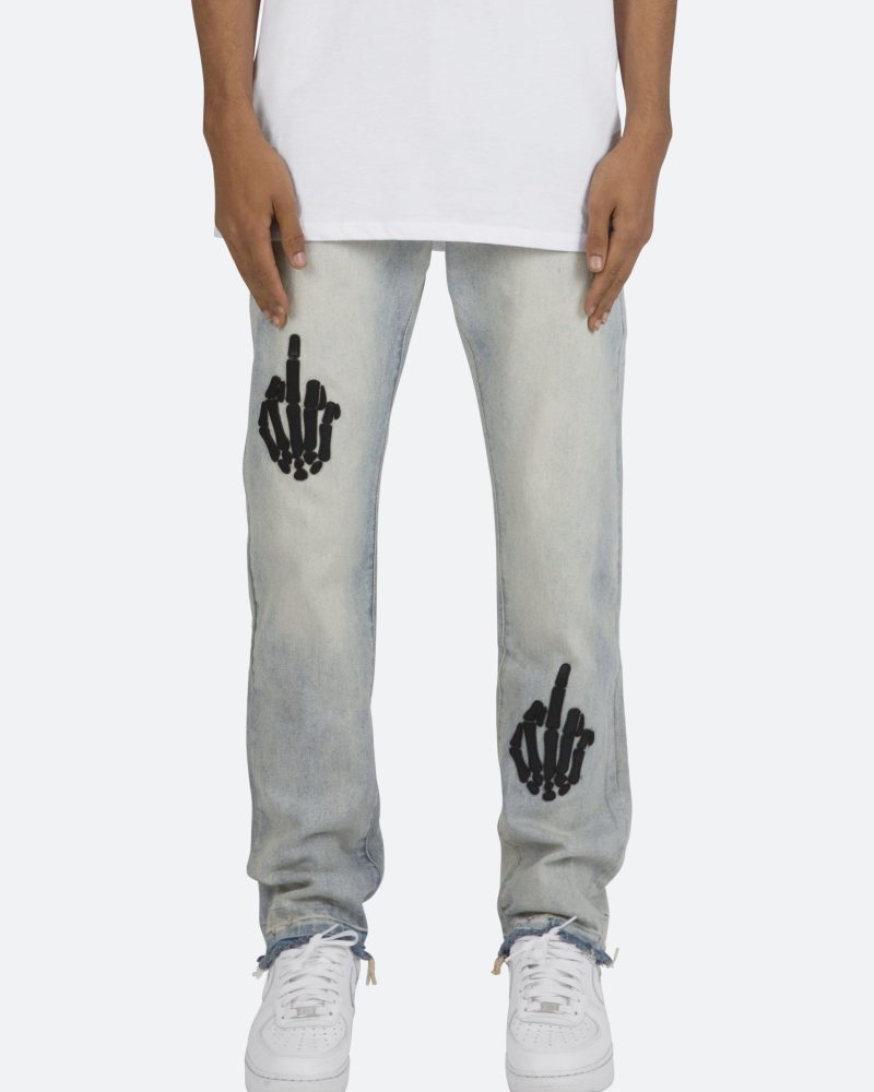 D272 Skeleton Straight Denim - Blue/Black