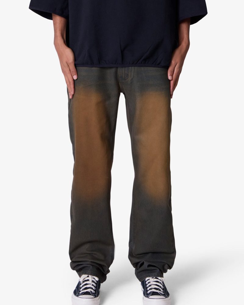 D732 Rust Wash Denim - Black/Brown