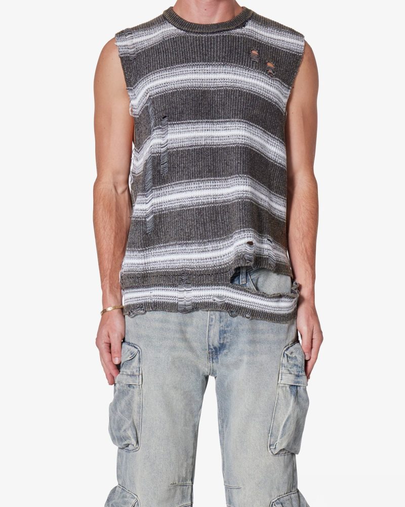 Destroyed Pullover Shirt - Black/White