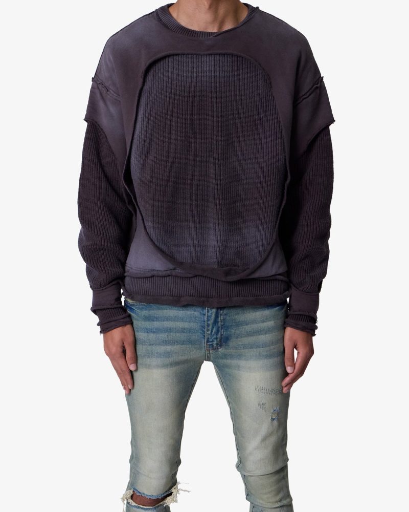 Dug Up Distressed Sweater - Charcoal Grey