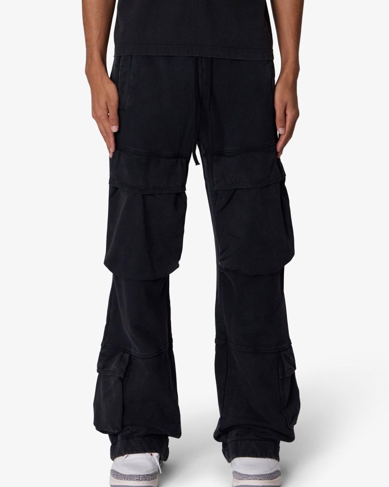 Front Cargo Sweatpants - Washed Black