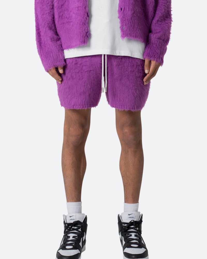 Fuzzy Sweatshorts - Purple