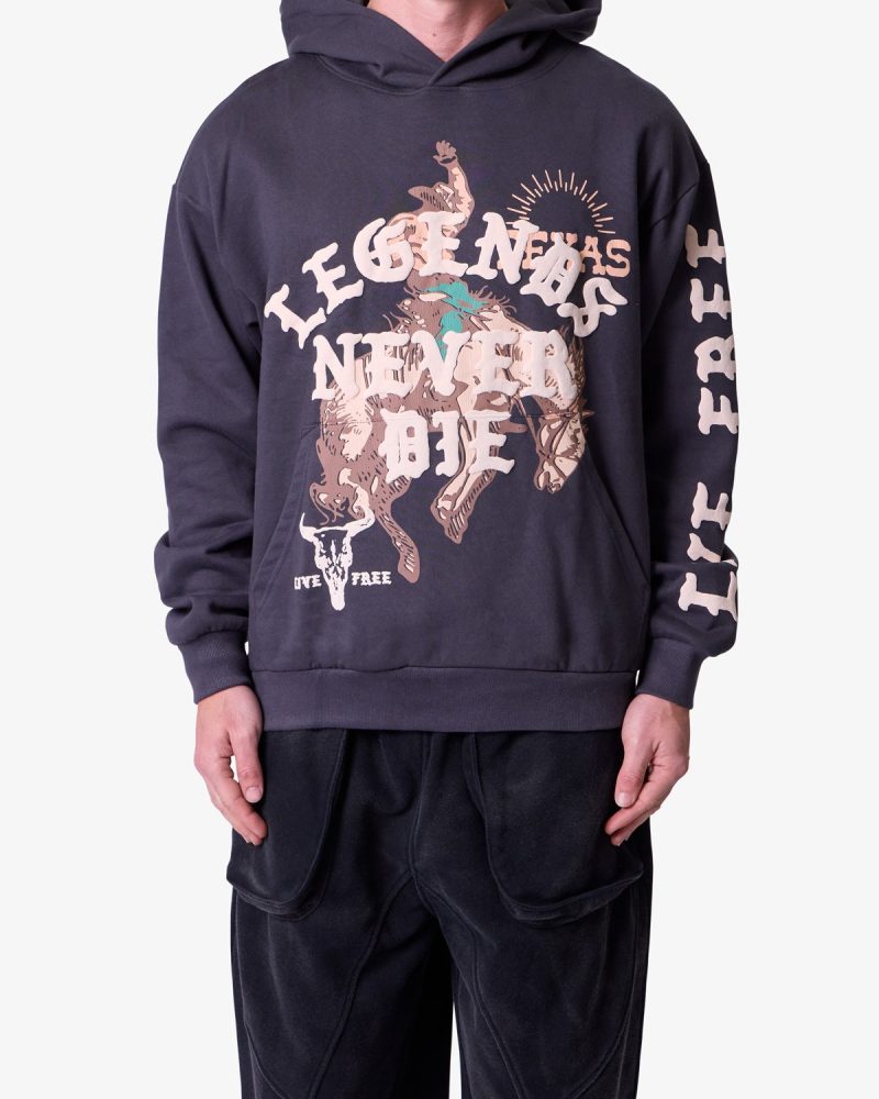 Legends Never Die Hoodie - Washed Black
