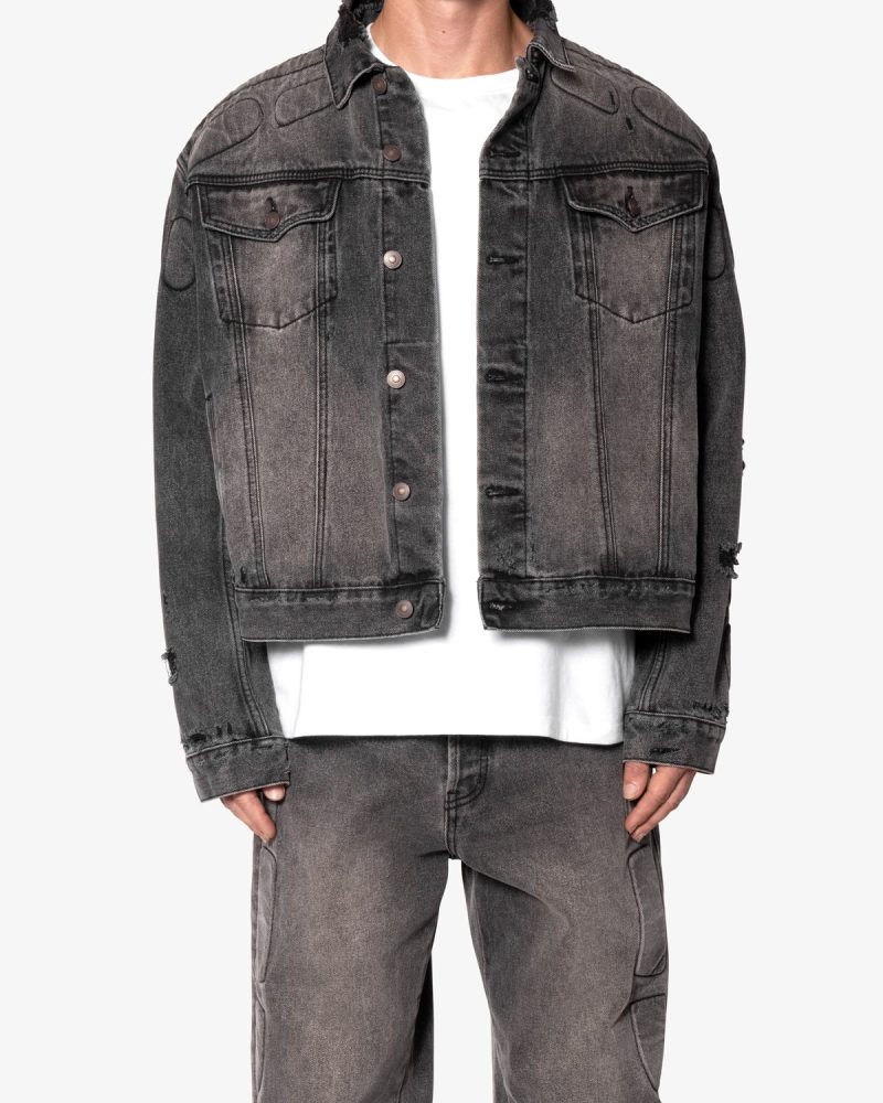 Moto Trucker Jacket - Black