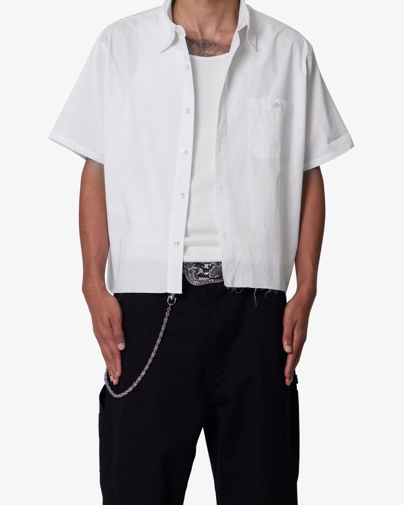 Poplin Cropped S/S Shirt - White