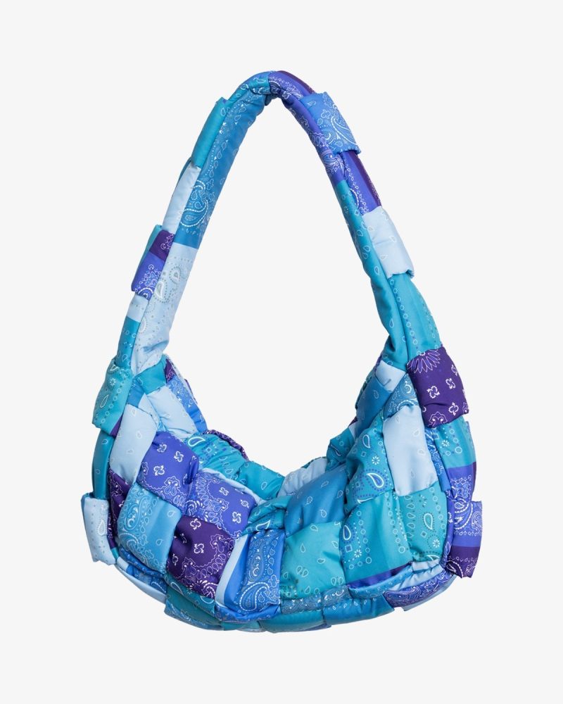 Quilted Cross Body Bag - Blue