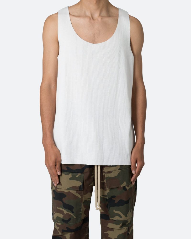 Raw Edge Thermal Tank - Off White