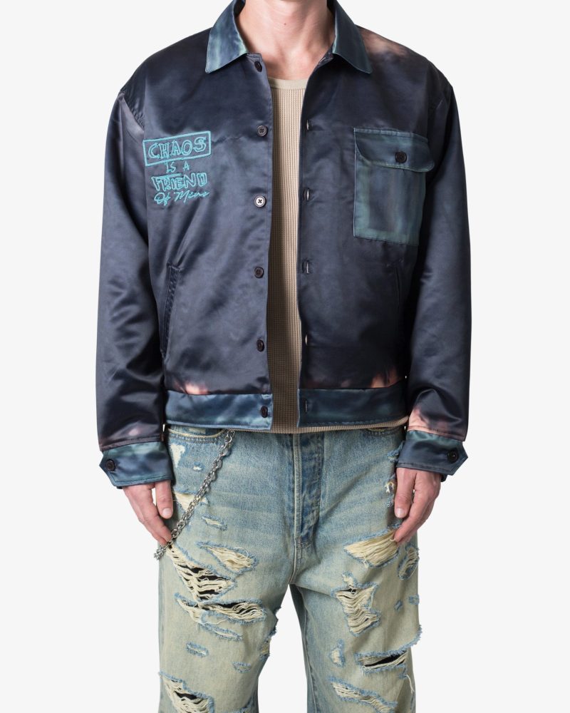 Satin Bomber Jacket - Washed Black