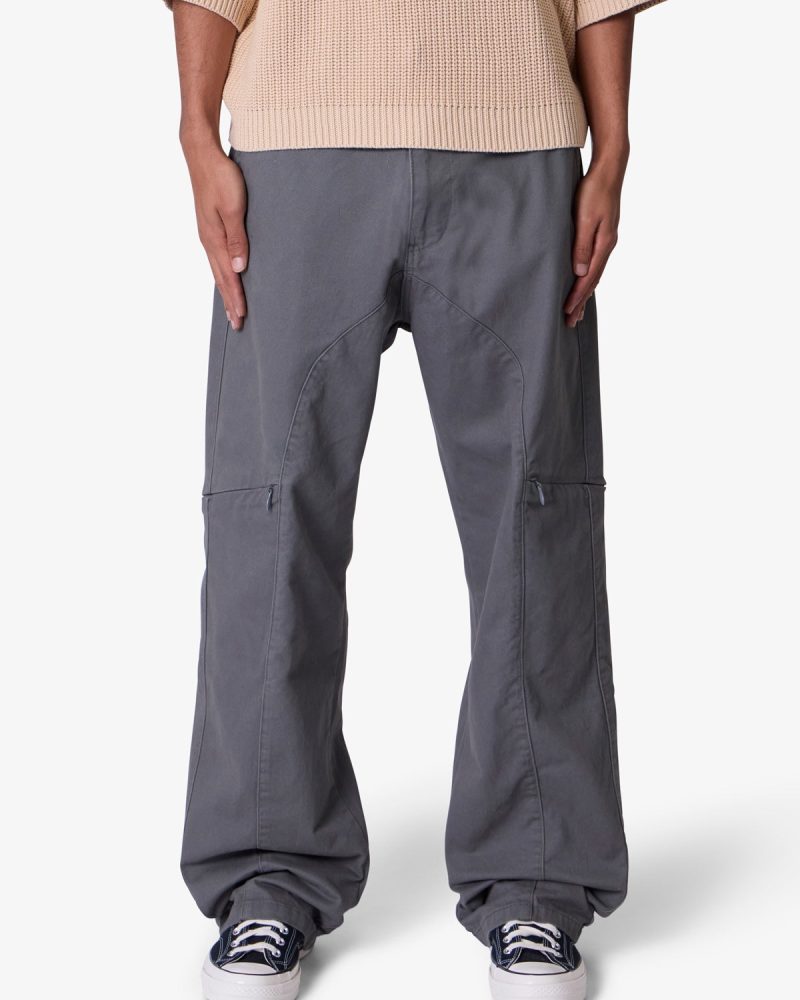 Secret Zipper Cargo Pants - Grey