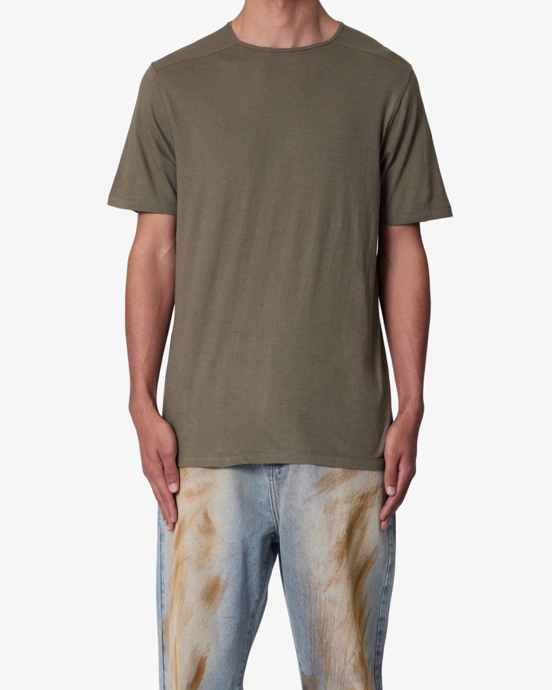 Sheer Crewneck Tee - Olive