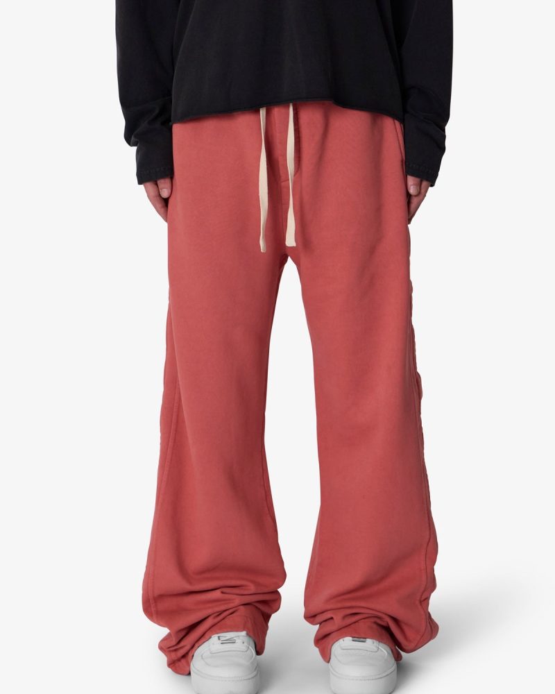 Side Snap Fleece Pants - Rust