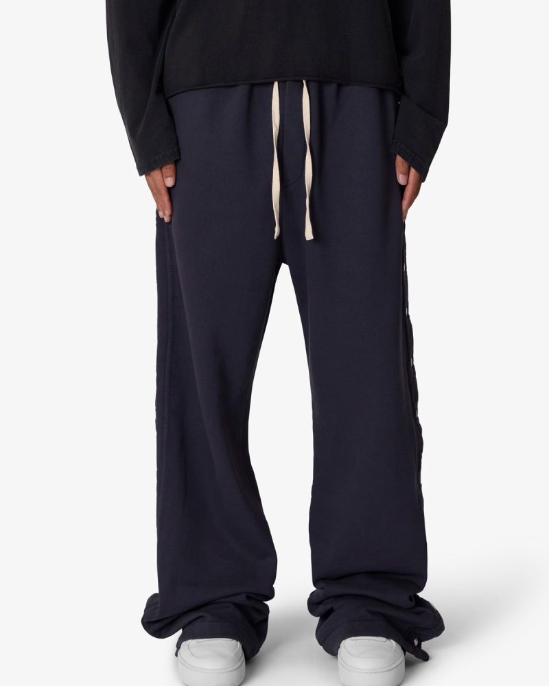 Side Snap Fleece Pants - Washed Black