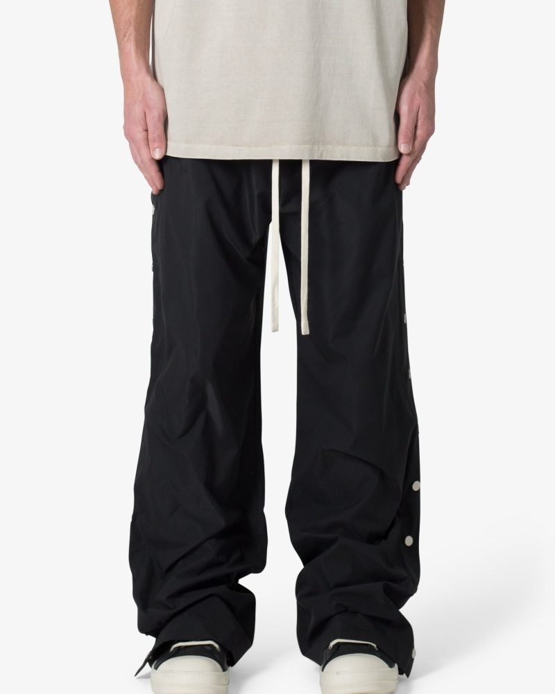 Side Snap Nylon Pants - Black