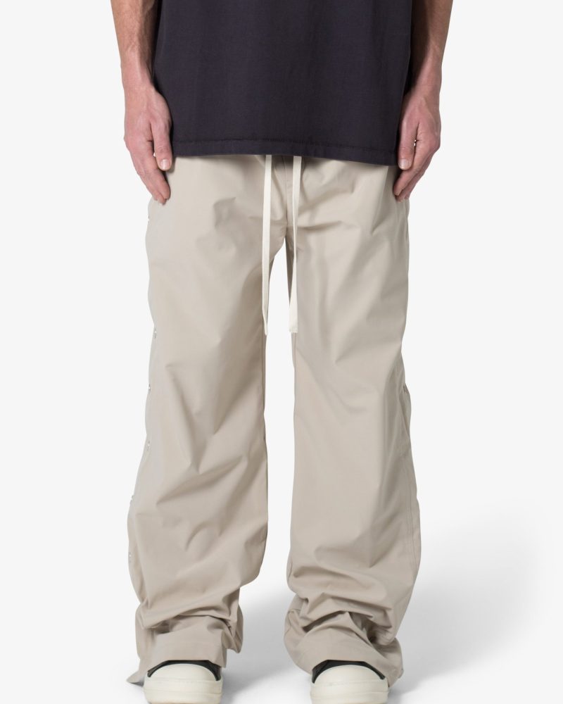 Side Snap Nylon Pants - Tan