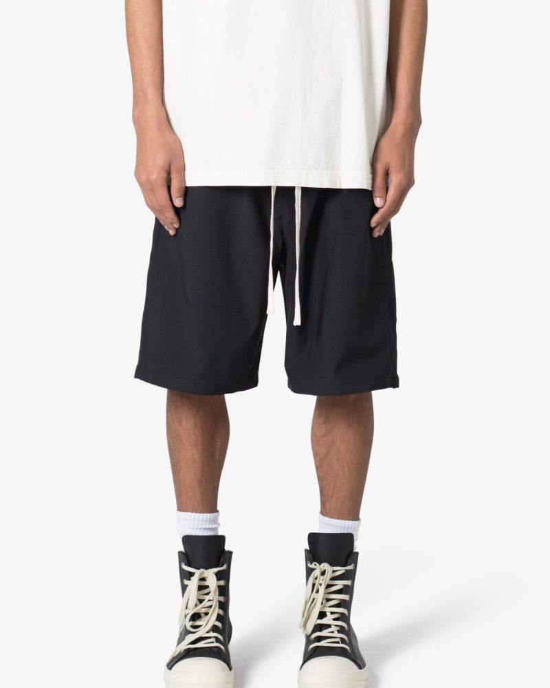 Side Snap Nylon Shorts - Black