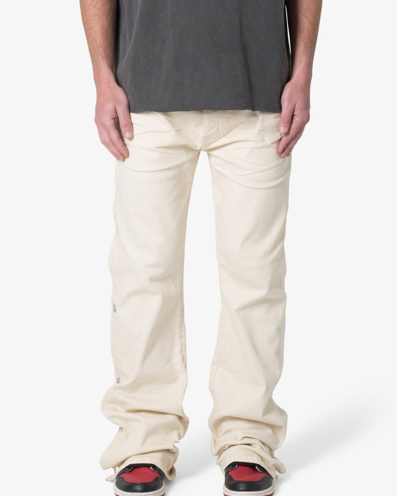 Snap Baggy Flare Denim - Off White