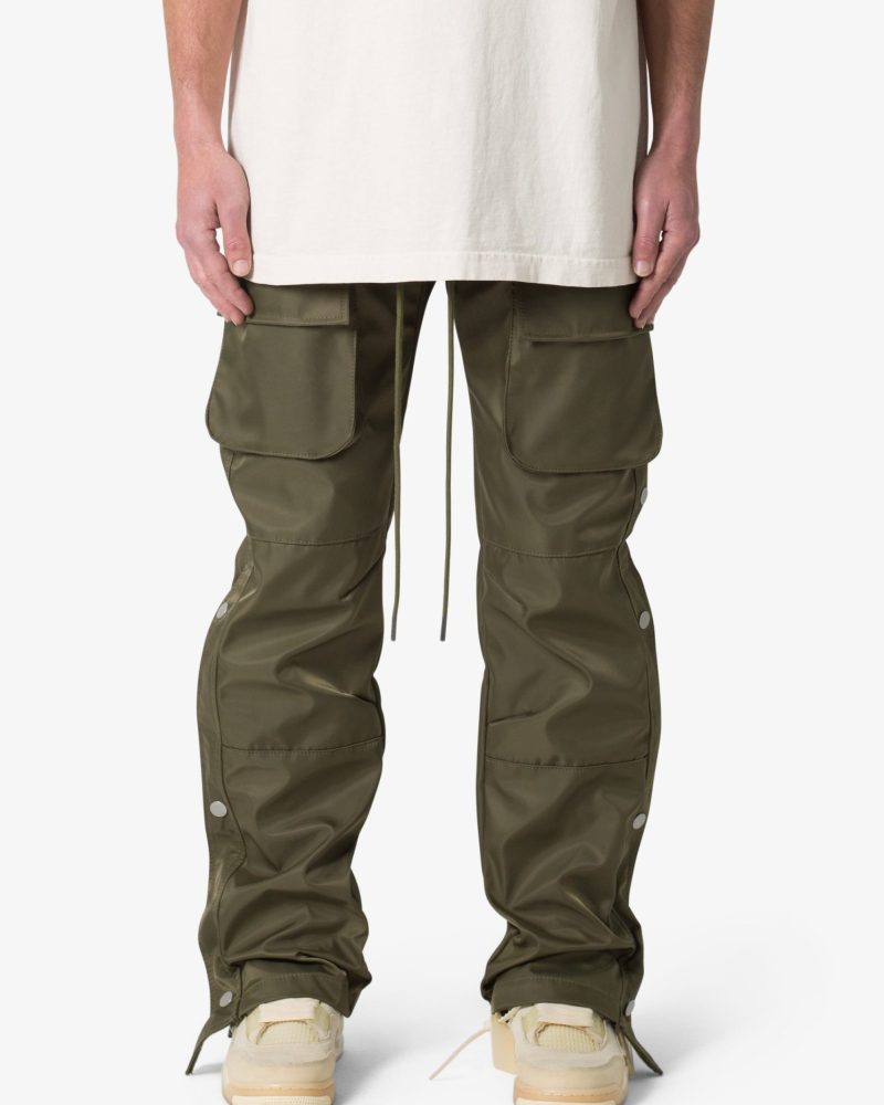 Snap Front Cargo Pants - Olive