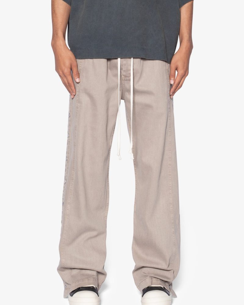 Snap Panel Coated Pants - Khaki