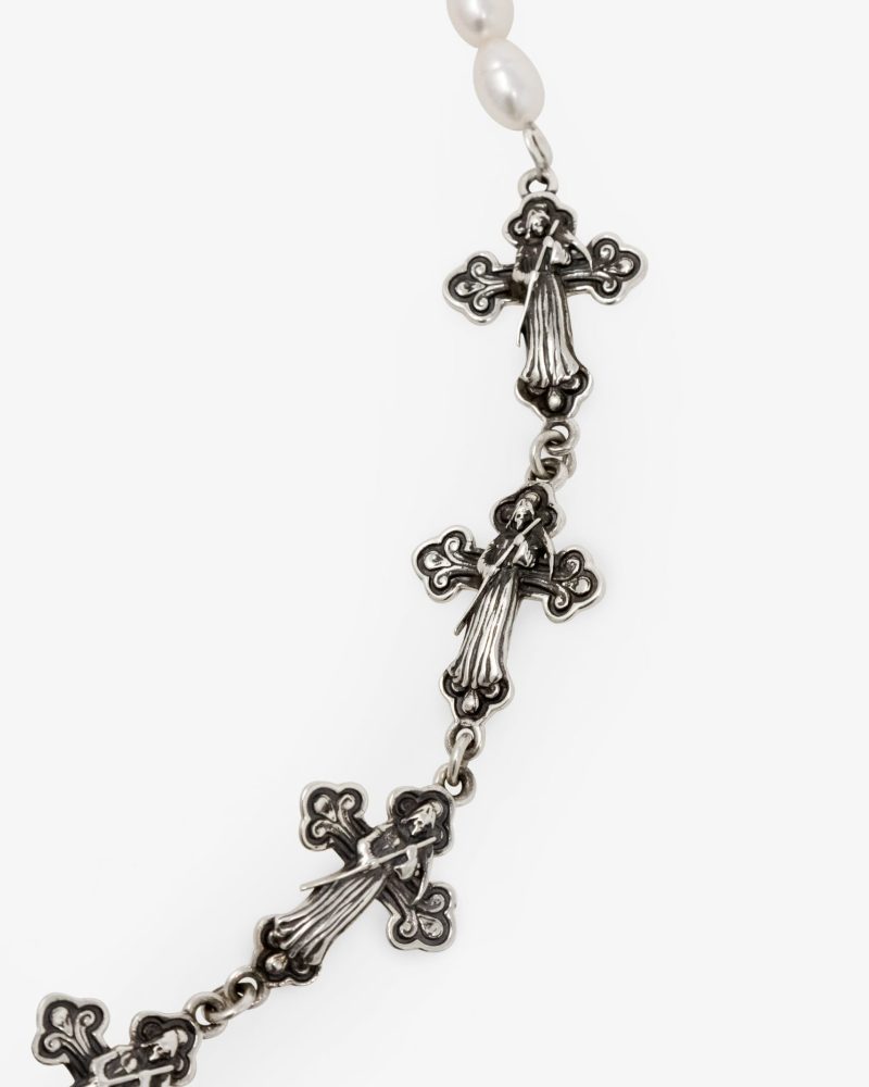 Sterling Reaper and Pearl Bracelet - Silver