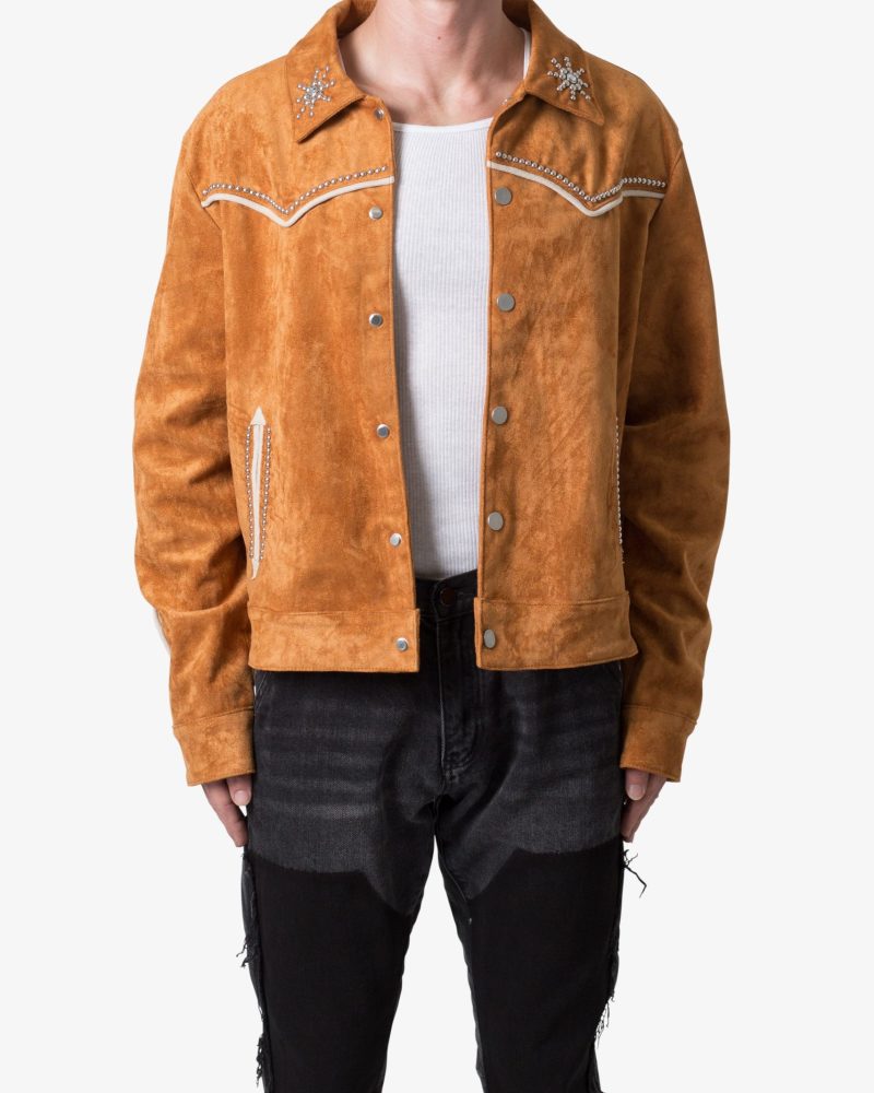 Suede Collared Jacket - Orange