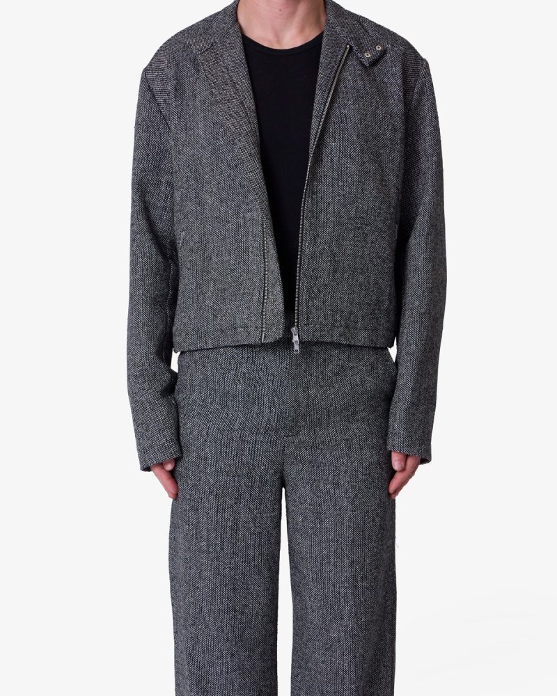 Tweed Mod Jacket - Black/Grey