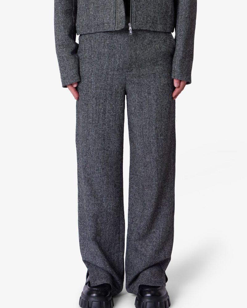 Tweed Trouser Pants - Black/Grey