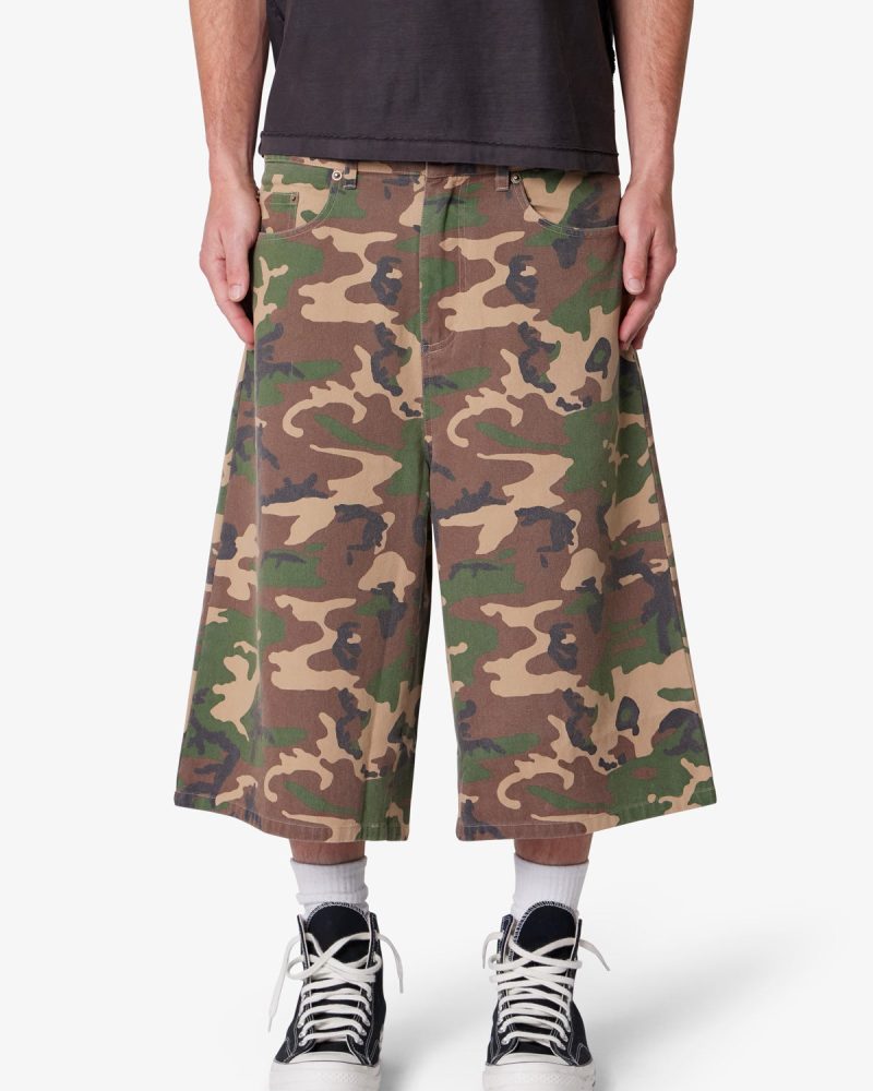 Ultra Baggy Camo Twill Shorts - Woodland Camo
