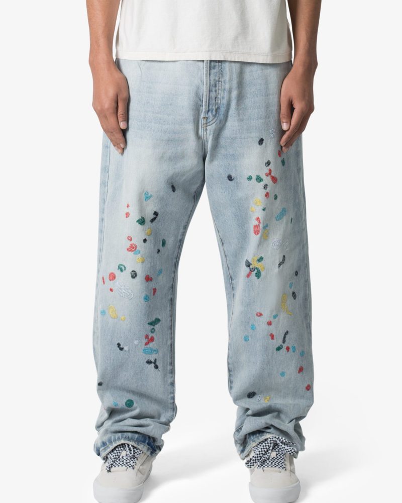 Ultra Baggy Chainstitch Denim - Light Blue