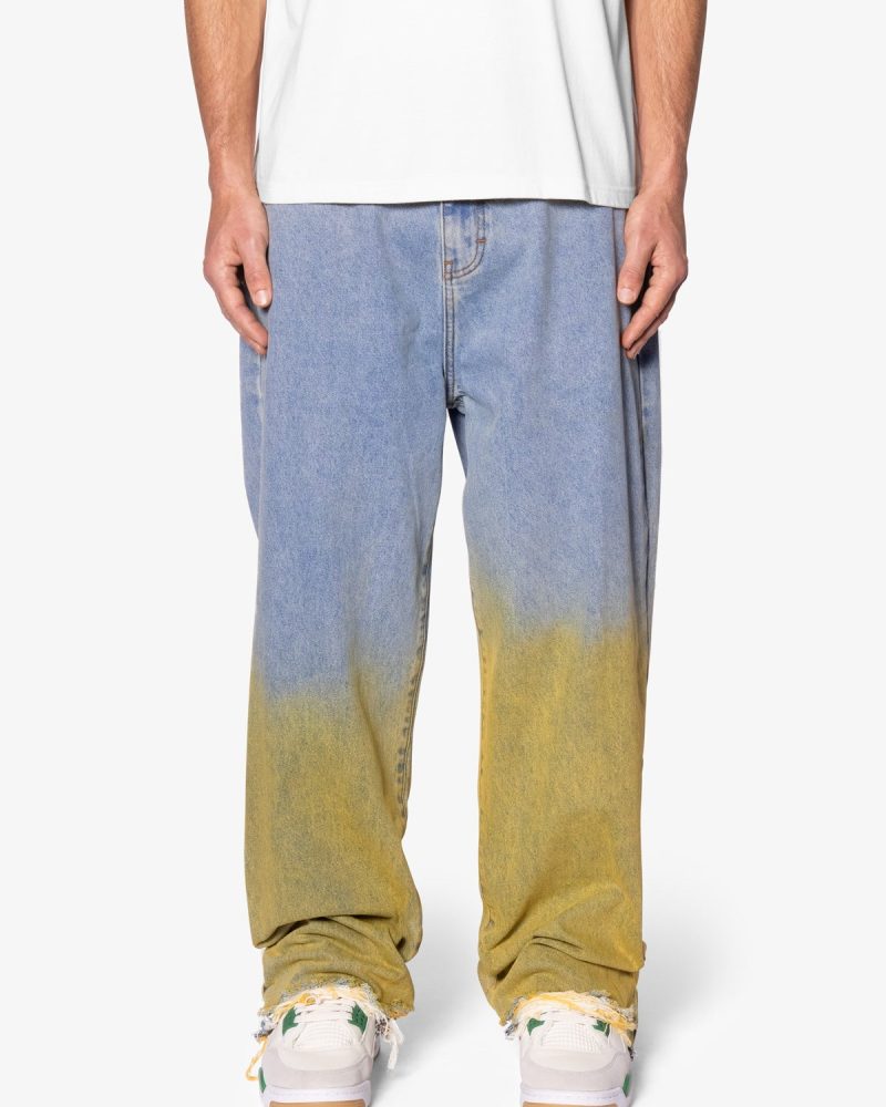 Ultra Baggy Dual Gradient Washed Denim - Blue