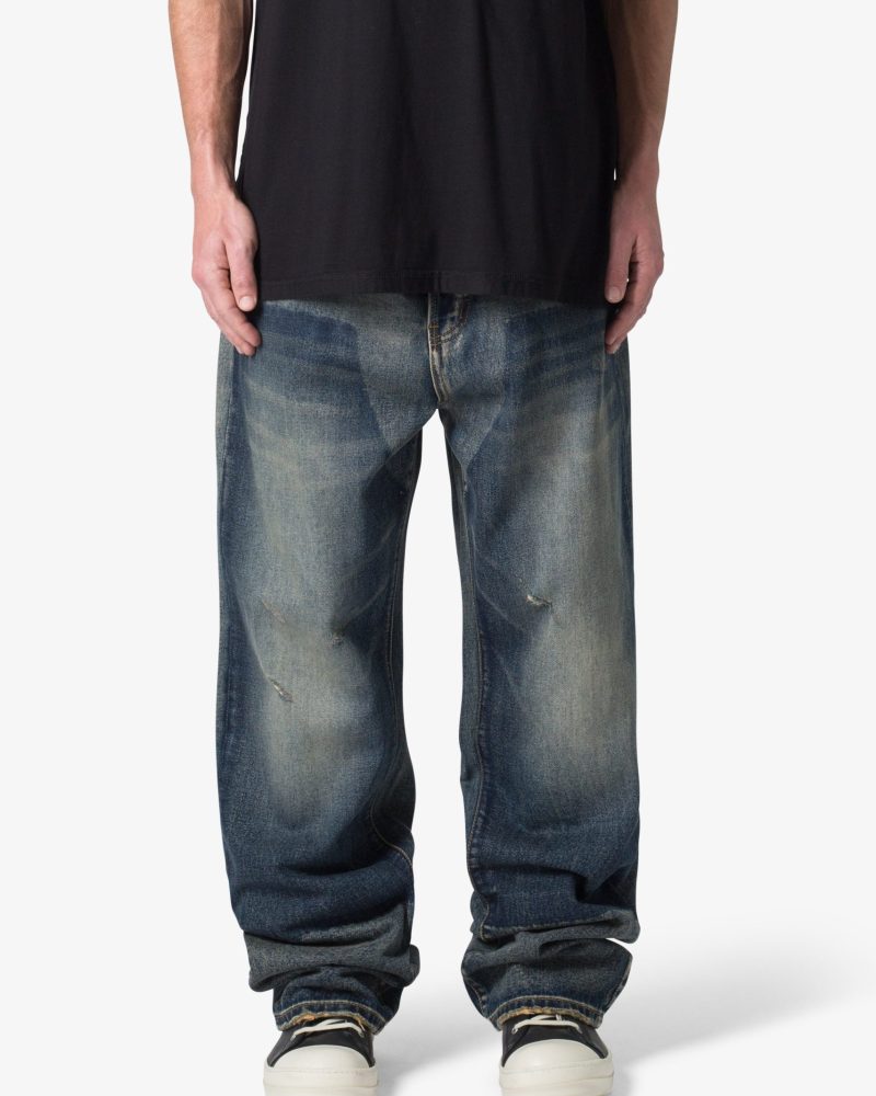 Ultra Baggy Shadow Patch Denim - Washed Light Blue