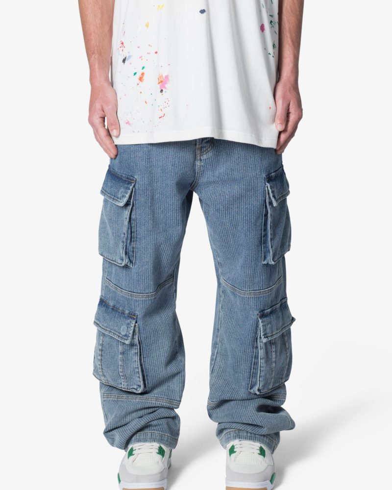 Ultra Baggy Stacked Cargo Pants - Vintage Blue
