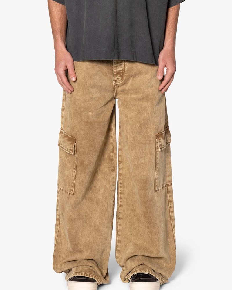 Void Baggy Cargo Denim - Brown