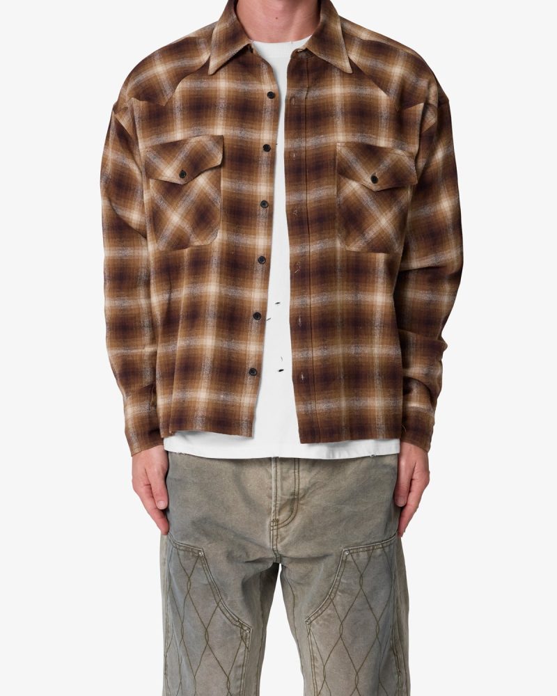 Western Flannel Shirt - Brown