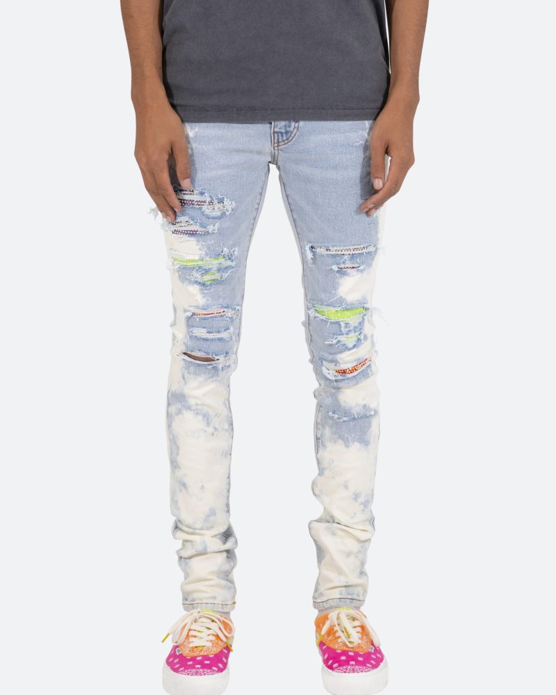 X409 Rhinestone Skinny Denim - Blue