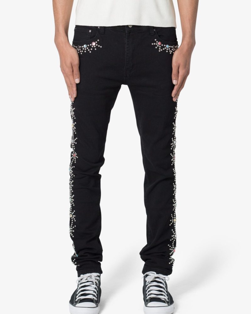 X620 Studded Skinny Denim - Black
