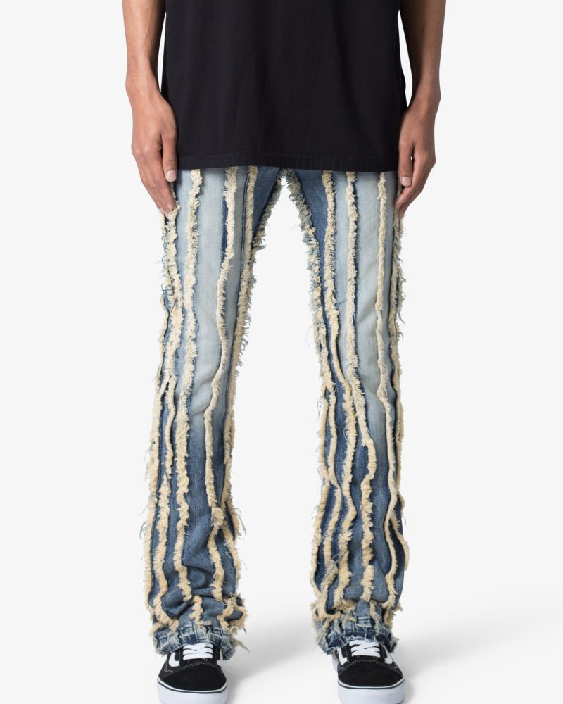 X641 Skinny Stacked Ripped Denim - Medium Blue