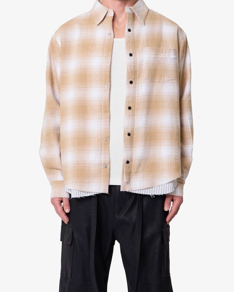 Double Layered Vintage Shirt - Tan