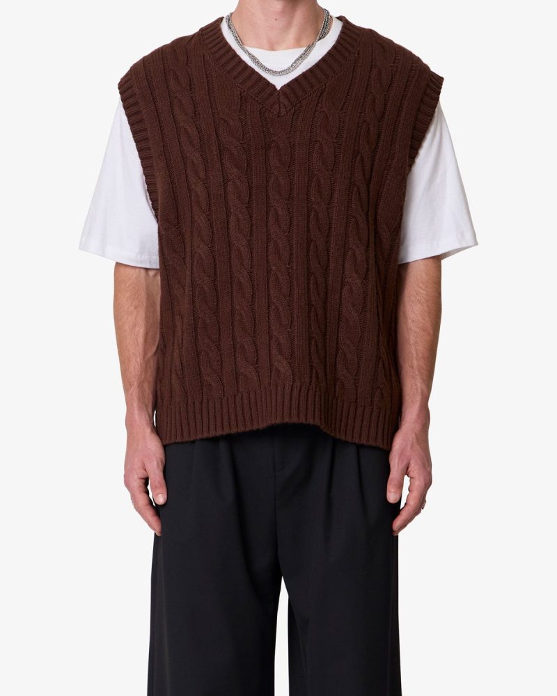 Knit Vest - Brown