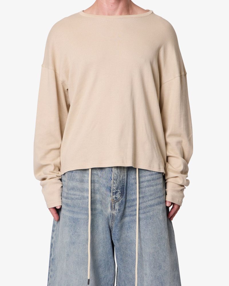 Ribbed Long Sleeve Shirt - Bone