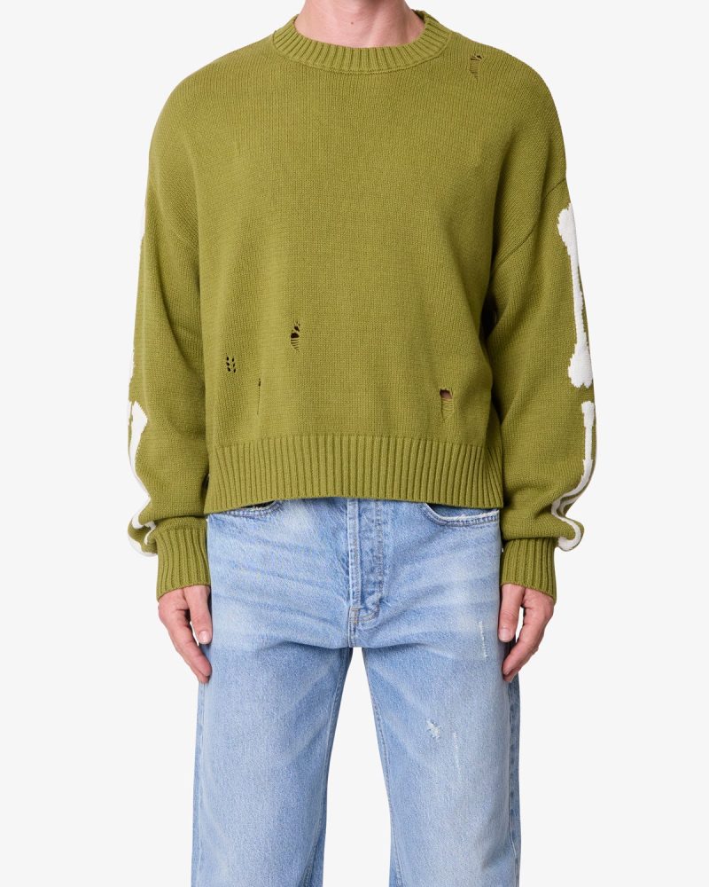 Skeleton Knit Sweater - Moss